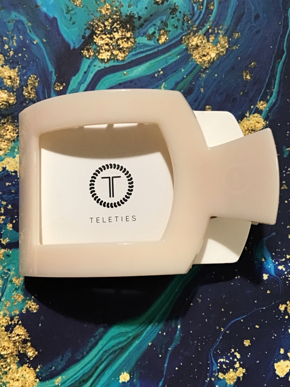 TELETIES Flat Hair Clip, in Almond Beige, size large